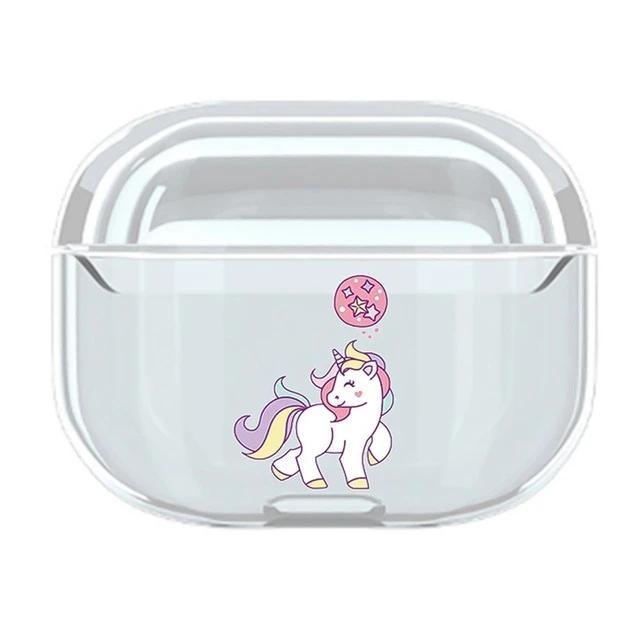 Cute Unicorn Clear Acrylic AirPods Pro Case Shock Proof Cover
