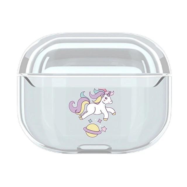 Cute Unicorn Clear Acrylic AirPods Pro Case Shock Proof Cover