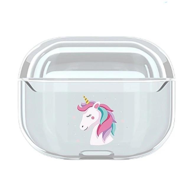 Cute Unicorn Clear Acrylic AirPods Pro Case Shock Proof Cover