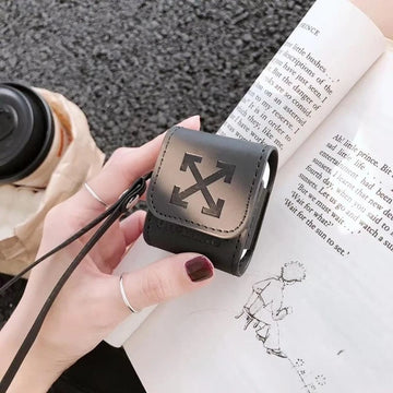 Off White Vegan Leather Airpods Holster