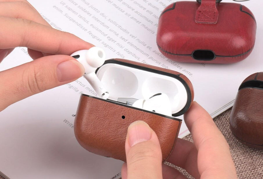 Luxury Vegan Leather AirPods Pro Case Shock Proof Cover