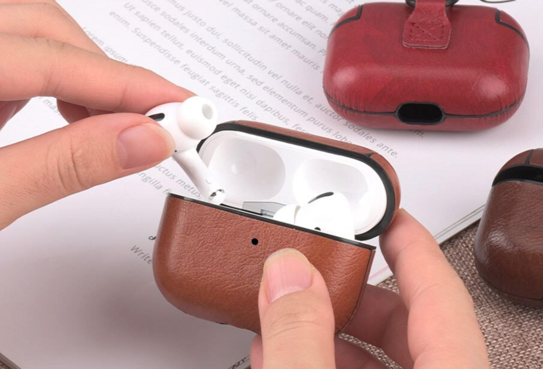 Luxury Vegan Leather AirPods Pro Case Shock Proof Cover