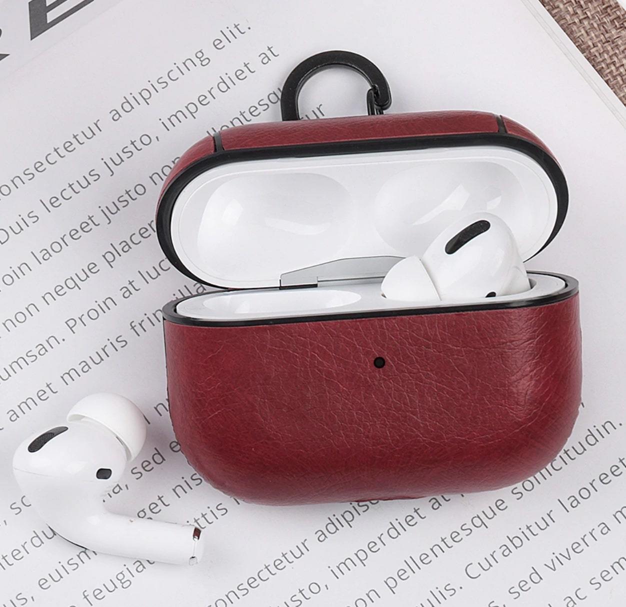 Luxury Vegan Leather AirPods Pro Case Shock Proof Cover