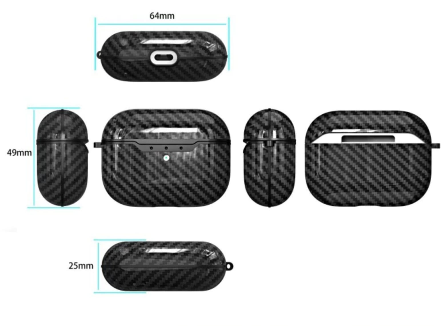 Carbon Fiber Style Plastic | TPU AirPods Pro Case Shock Proof Cover
