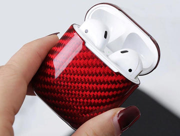 Red Carbon Fiber Premium AirPods Case Shock Proof Cover
