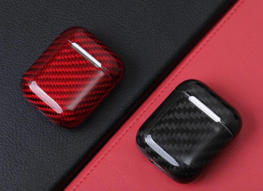 Black Carbon Fiber Premium AirPods Case Shock Proof Cover