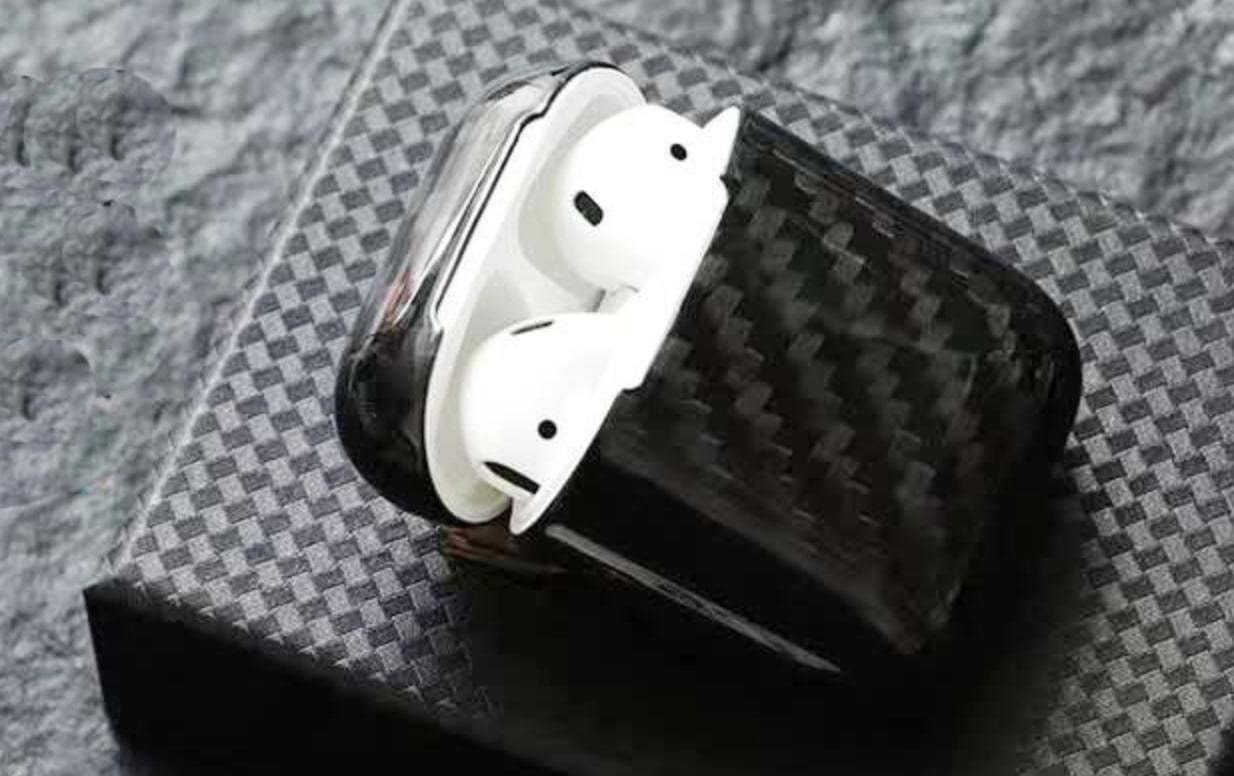 Black Carbon Fiber Premium AirPods Case Shock Proof Cover