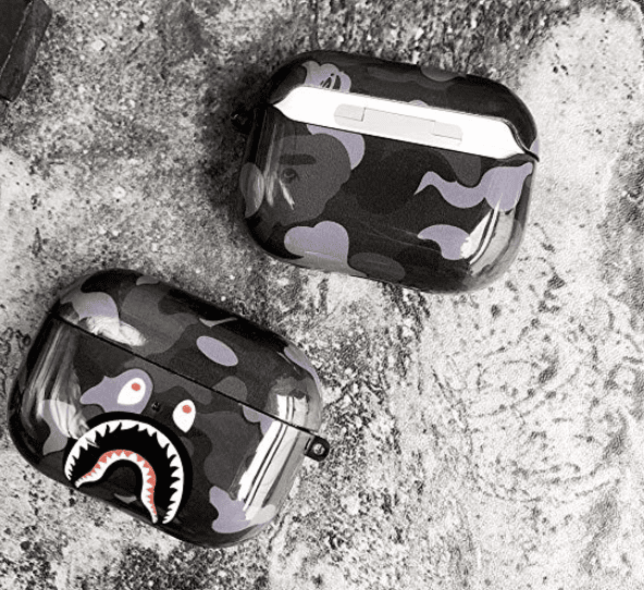 Fashion Camouflage Shark AirPods Pro Case Shock Proof Cover