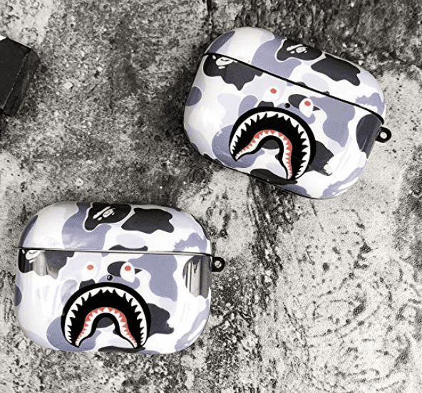 Fashion Camouflage Shark AirPods Pro Case Shock Proof Cover