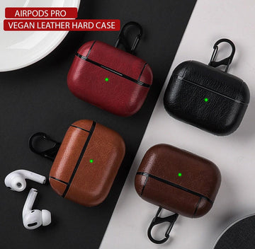 Luxury Vegan Leather AirPods Pro Case Shock Proof Cover