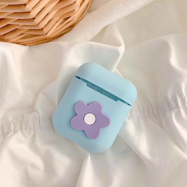 Baby Blue Flower AirPods Case Shock Proof Cover