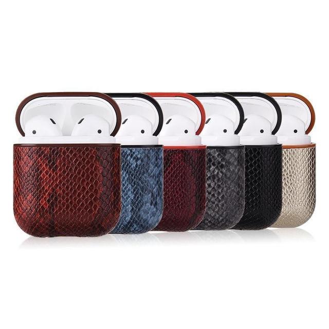 Black Boa Snakeskin AirPods Case Shock Proof Cover