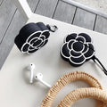 Black Camellia Flower Premium AirPods Case Shock Proof Cover