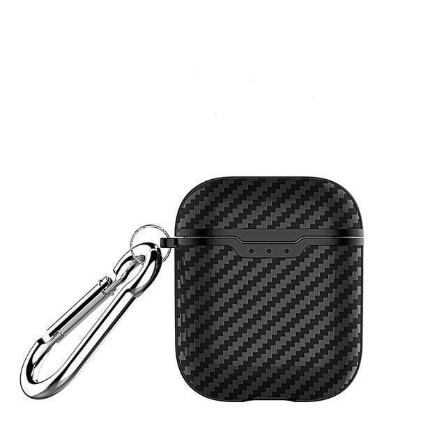 Black Carbon Fiber Airpod Case Shock Proof Cover