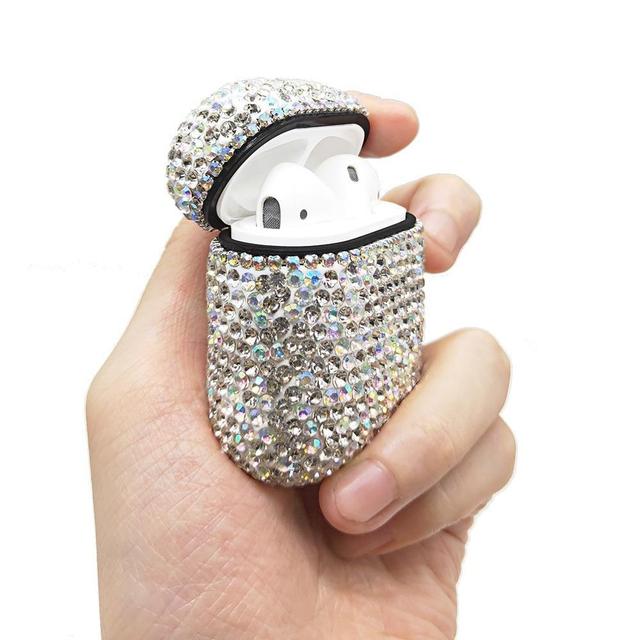 Dark Pink Rhinestone AirPods Case Shock Proof Cover