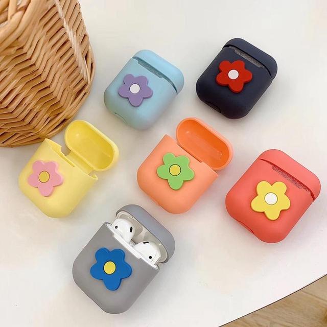 Orange Flower AirPods Case Shock Proof Cover