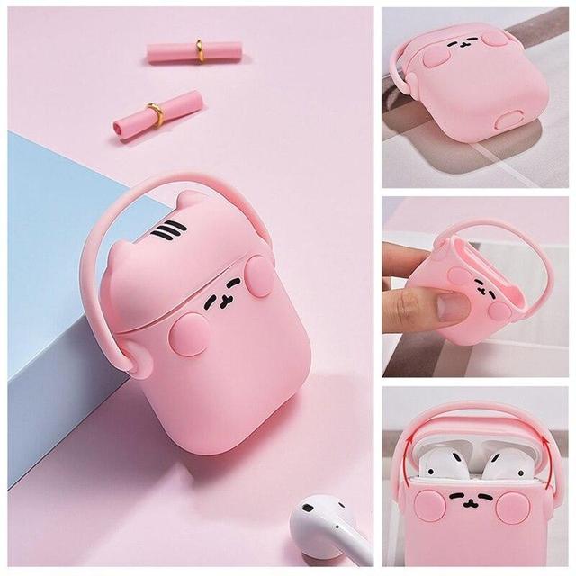 Black Headphones Cat AirPods Case Shock Proof Cover