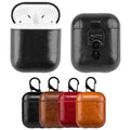 Black Leather AirPods Case Shock Proof Cover