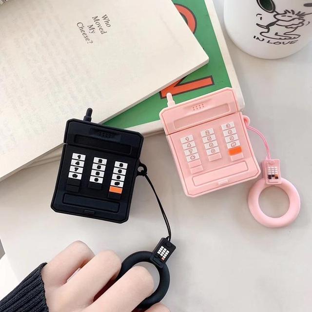 Pink Retro Cell Phone AirPods Case Shock Proof Cover