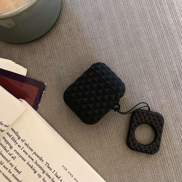 Black Textured AirPod Case Shock Proof Cover