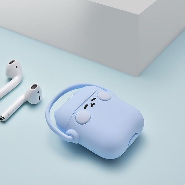 Blue Headphones Cat AirPods Case Shock Proof Cover