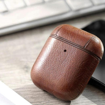 Brown Leather AirPods Case Shock Proof Cover