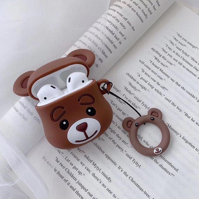 Brown Teddy Bear AirPods Case Shock Proof Cover