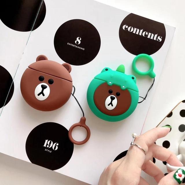 Brown Teddy Bear 'Round' Premium AirPods Case Shock Proof Cover