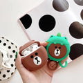 Brown Teddy Bear 'Round' Premium AirPods Case Shock Proof Cover