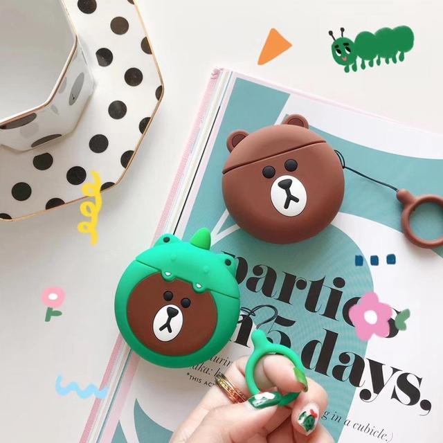 Brown Teddy Bear 'Round' Premium AirPods Case Shock Proof Cover