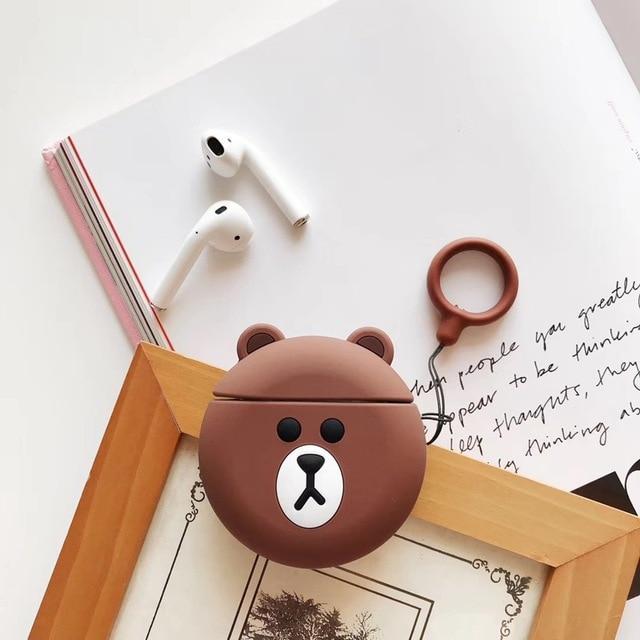 Brown Teddy Bear 'Round' Premium AirPods Case Shock Proof Cover