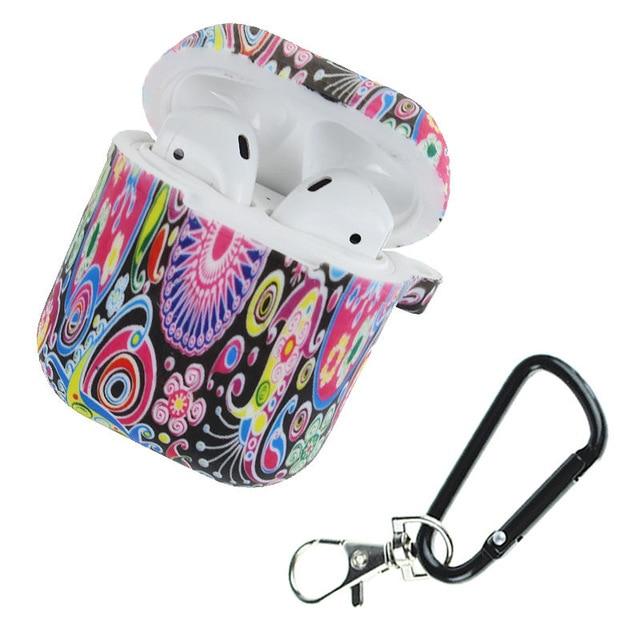 Camouflage Case Army Silicone Shockproof Protector Cover Carabiner For Airpods Case i10 i12 TWS Bluetooth Luminous Protector