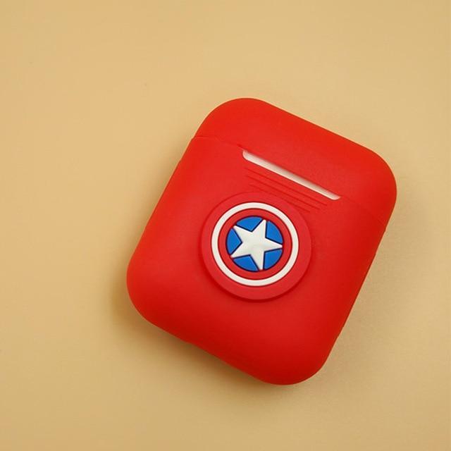 Captain America Logo Red AirPods Case Shock Proof Cover