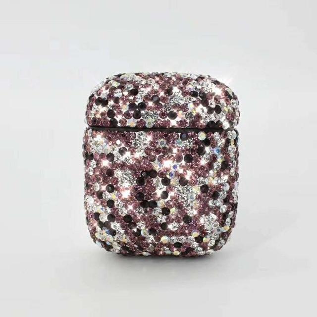 Dark Pink Rhinestone AirPods Case Shock Proof Cover