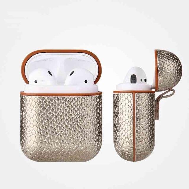 Gold Snakeskin AirPods Case Shock Proof Cover