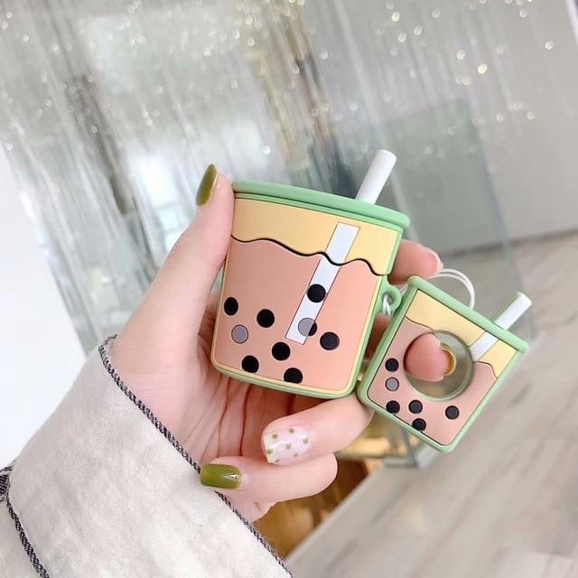 Green Bubble Tea AirPods Case Shock Proof Cover