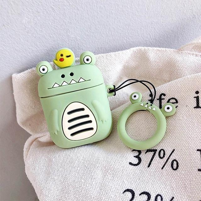 Green Little Monster AirPods Case Shock Proof Cover