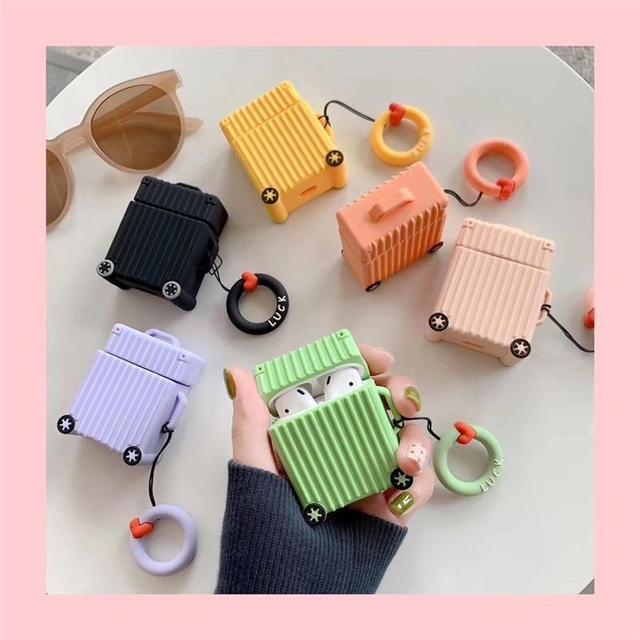 Lime Square Luggage AirPods Case Shock Proof Cover
