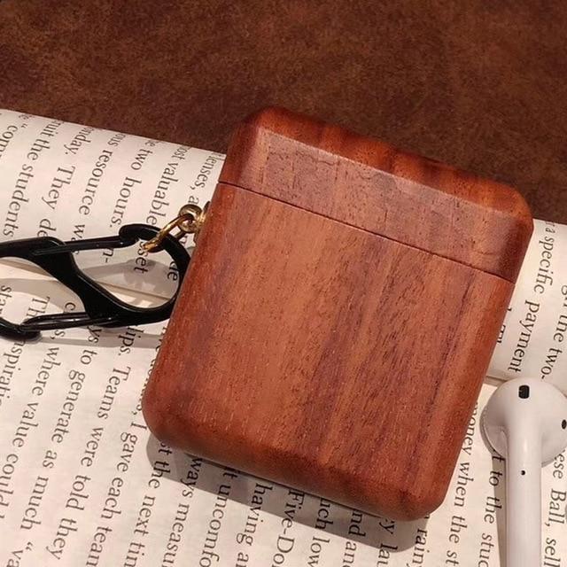 Mahogany Wood AirPods Case Shock Proof Cover