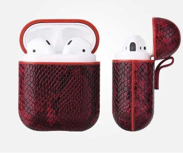 Maroon Rattle Snake AirPods Case Shock Proof Cover