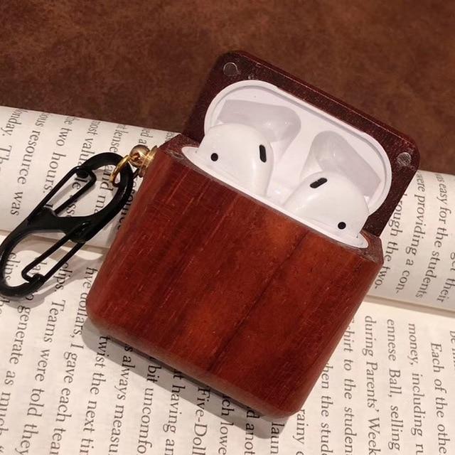 Oak Wood AirPods Case Shock Proof Cover