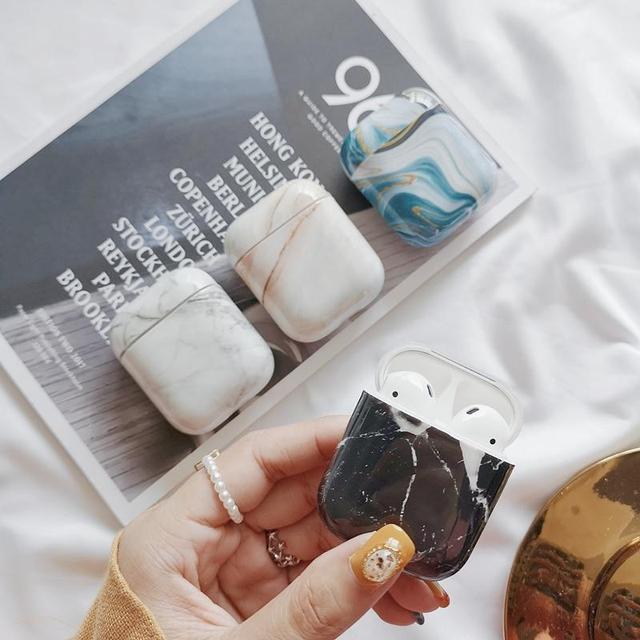 Obsidian Marble AirPods Case Shock Proof Cover