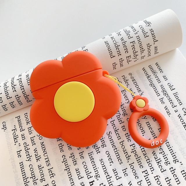 Orange Flower Premium AirPods Case Shock Proof Cover