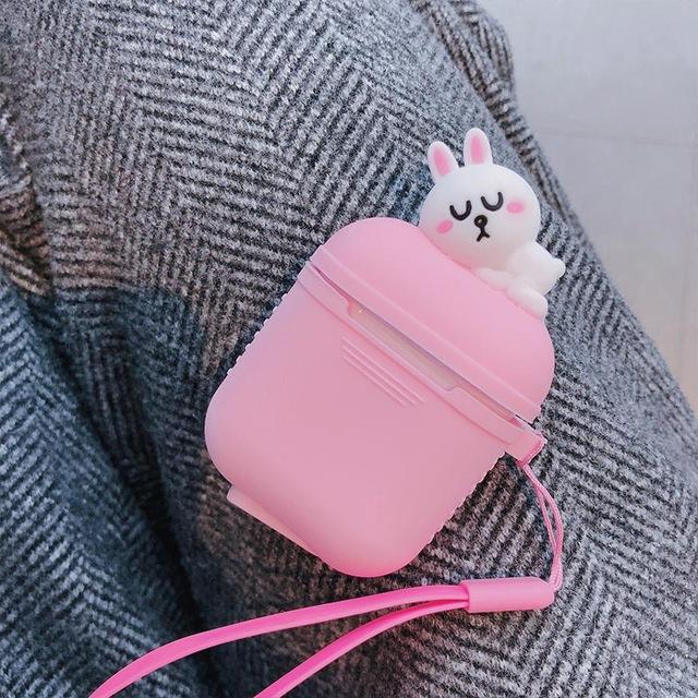 Pink Baby Bunny AirPods Case Shock Proof Cover