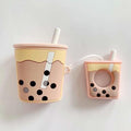 Pink Bubble Tea AirPods Case Shock Proof Cover