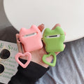 Pink Grumpy Frog AirPods Case Shock Proof Cover