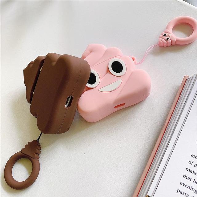 Pink Poop Emoji Premium AirPods Case Shock Proof Cover