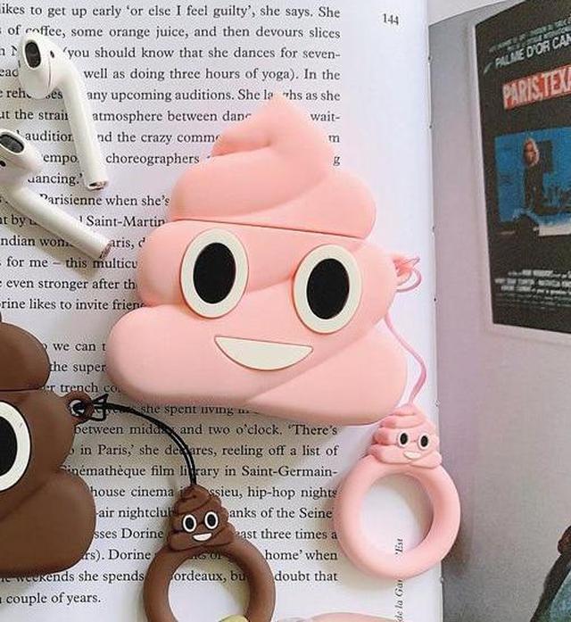 Pink Poop Emoji Premium AirPods Case Shock Proof Cover