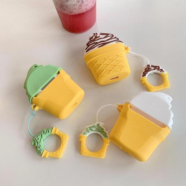 Pistachio Ice Cream Cone Premium AirPods Case Shock Proof Cover