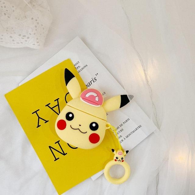 Pokemon Pikachu Pink Hat Premium AirPods Case Shock Proof Cover